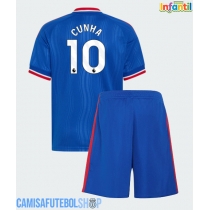 Camisa de time de futebol Manchester United Matheus Cunha #10 Replicas 2º Equipamento Infantil 2026-27 Manga Curta (+ Calças curtas)